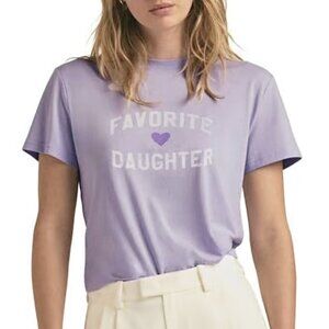 Favorite Daughter Purple Short Sleeve Logo T-Shirt Women’s Size Small Top